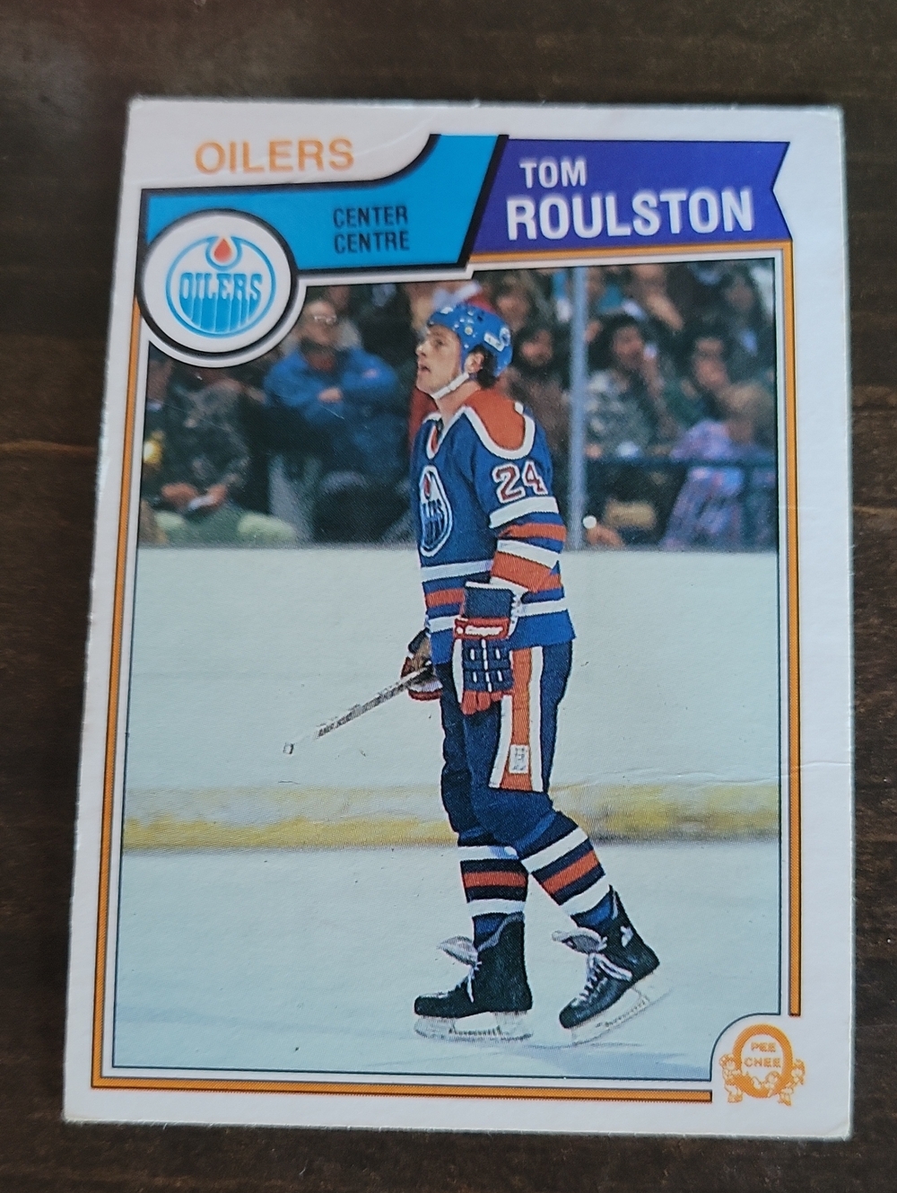 1983/84 OPC Tom Roulston Edmonton Oilers Hockey Trading Card - Blue & Orange